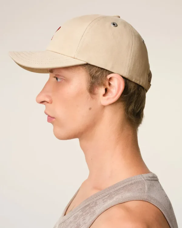 Outlet Beige Cotton Ami de Coeur Embroidery Cap Women Caps | Ami De Coeur