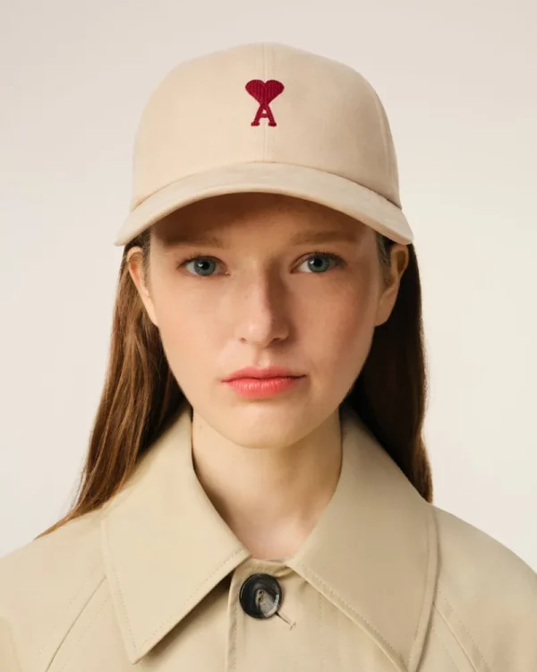 Outlet Beige Cotton Ami de Coeur Embroidery Cap Women Caps | Ami De Coeur