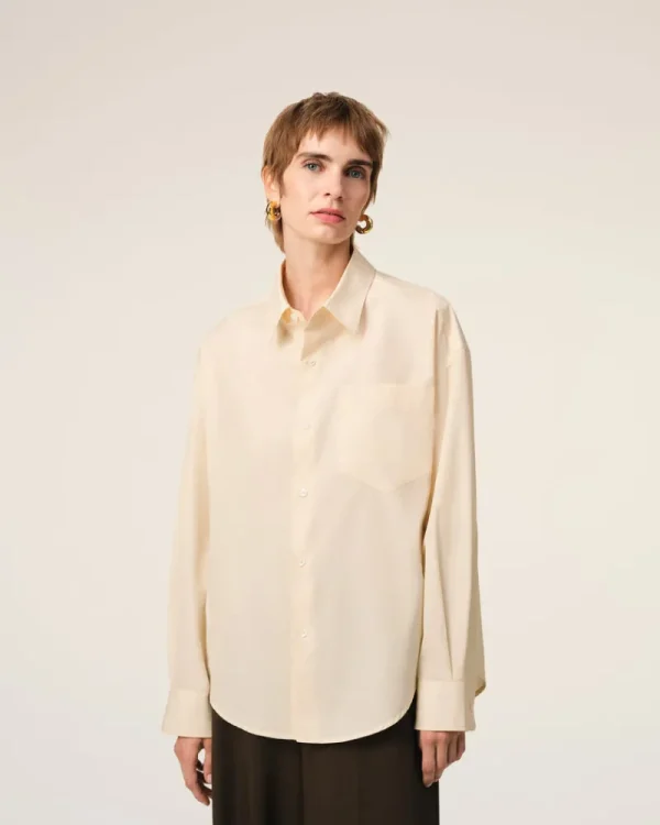 Outlet Beige Cotton Ami de Coeur Boxy Shirt Women Tailoring | Shirts