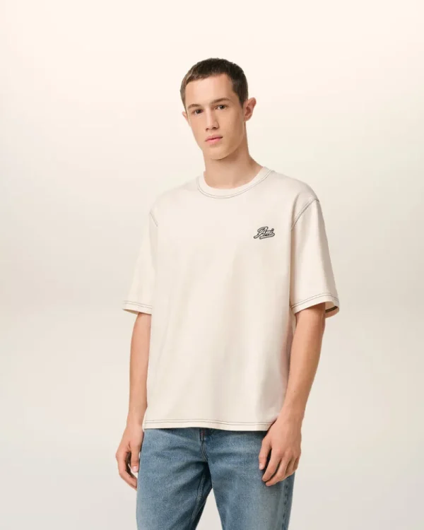 Store Beige Cotton Ami Signature T-Shirt T-shirts & Polos