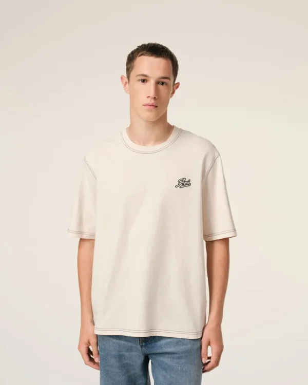 Store Beige Cotton Ami Signature T-Shirt T-shirts & Polos