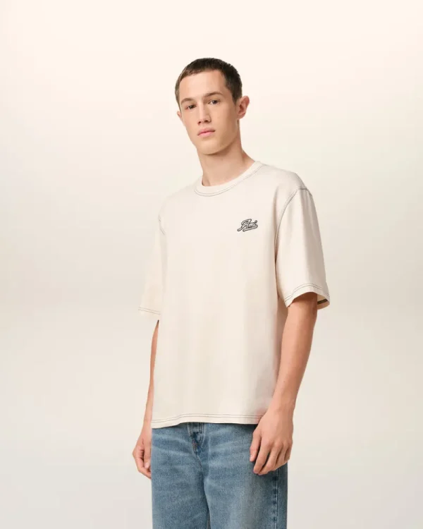 Store Beige Cotton Ami Signature T-Shirt T-shirts & Polos