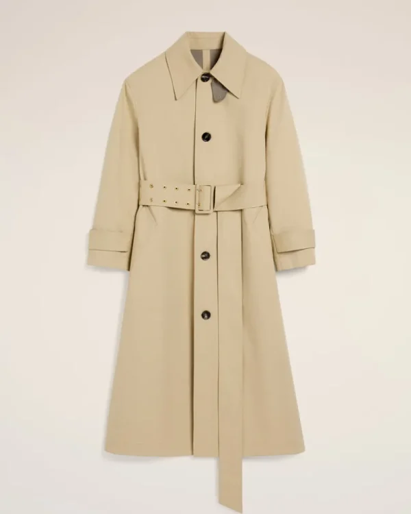 New Beige Cotton Belted Mac Women Coats & Jackets