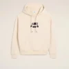 Clearance Beige Cotton Hoodie With Patch Women Sweatshirts & Hoodies | Ami De Coeur