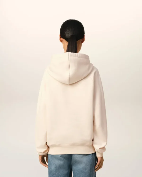 Clearance Beige Cotton Hoodie With Patch Women Sweatshirts & Hoodies | Ami De Coeur