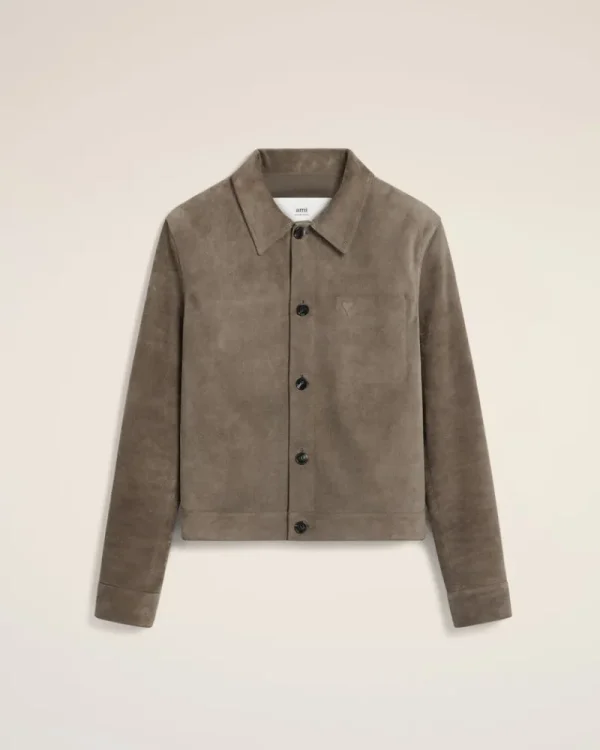 Best Beige Leather Buttoned Jacket Coats & Jackets | Ami De Coeur