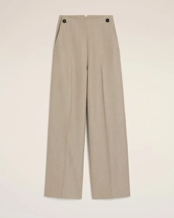 Cheap Beige New Wool Sailor Trousers Women Denim | Trousers