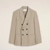 Fashion Beige Wool Back Slit Double Breasted Jacket Tailoring | Coats & Jackets