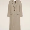 Flash Sale Beige Wool Back Slit Long Coat Coats & Jackets