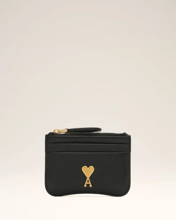 Shop Black Leather Zipped Card Holder Women Card Holders | Small Leather Goods