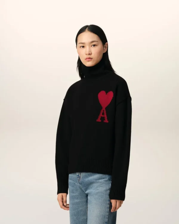 Hot Black Wool Ami de Coeur Sweater Women Sweaters & Cardigans | Ami De Coeur