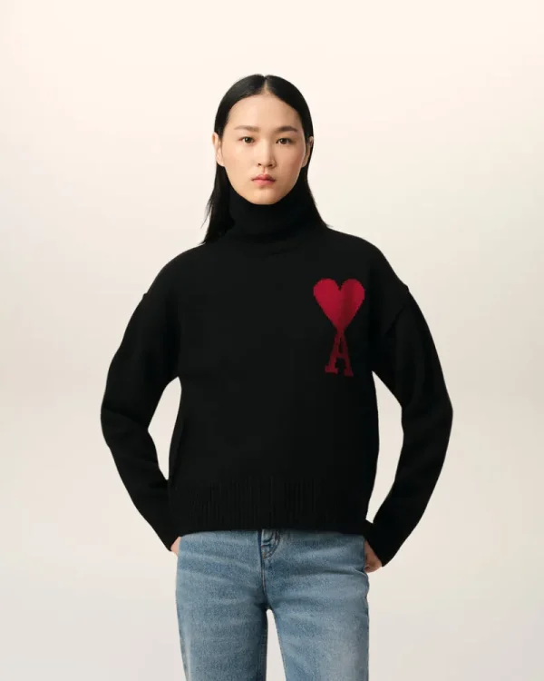 Hot Black Wool Ami de Coeur Sweater Women Sweaters & Cardigans | Ami De Coeur