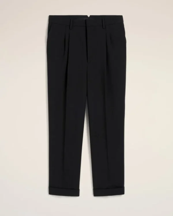 Fashion Wool Carrot Fit Trousers Trousers