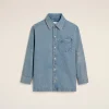 New Blue Cotton Ami de Coeur Overshirt Women Denim | Shirts