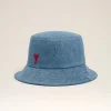 Hot Blue Cotton Ami de Coeur Embroidery Bucket Hat Women Hats & Beanies | Ami De Coeur