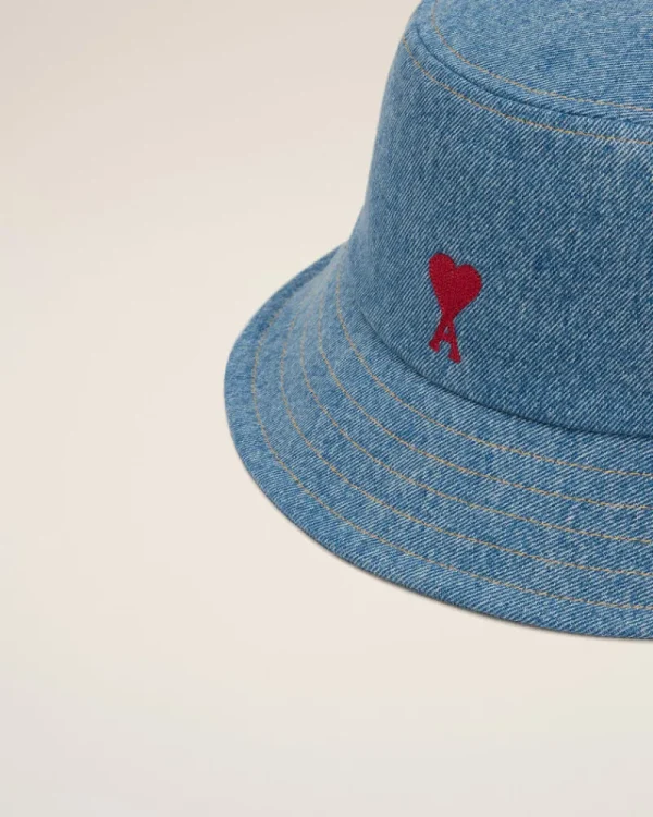 Hot Blue Cotton Ami de Coeur Embroidery Bucket Hat Women Hats & Beanies | Ami De Coeur