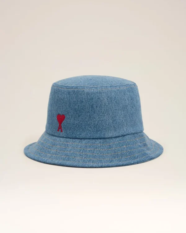 Hot Blue Cotton Ami de Coeur Embroidery Bucket Hat Women Hats & Beanies | Ami De Coeur