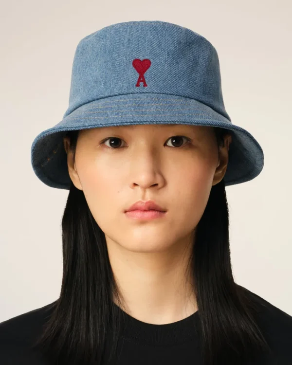 Hot Blue Cotton Ami de Coeur Embroidery Bucket Hat Women Hats & Beanies | Ami De Coeur