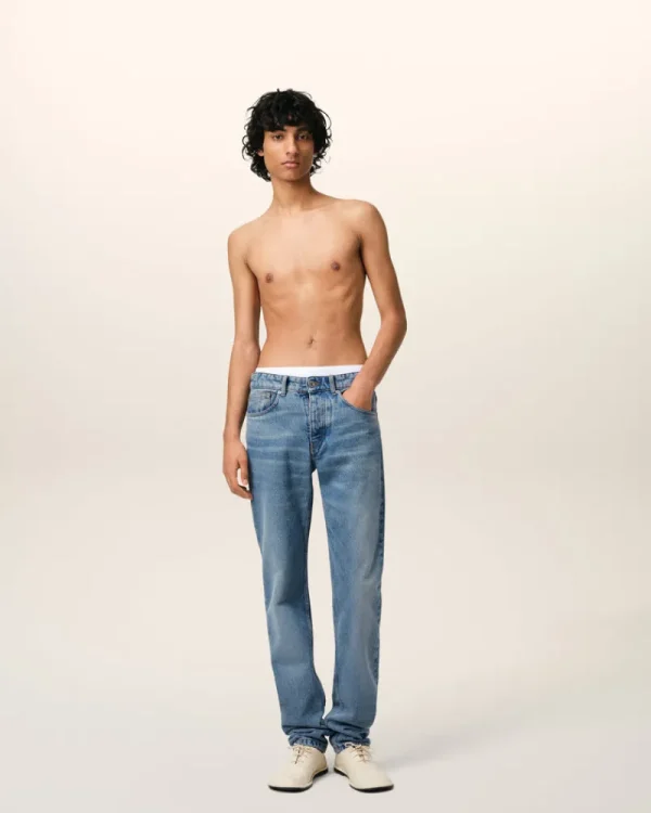 Clearance Blue Cotton Classic Fit Jeans Denim | Trousers