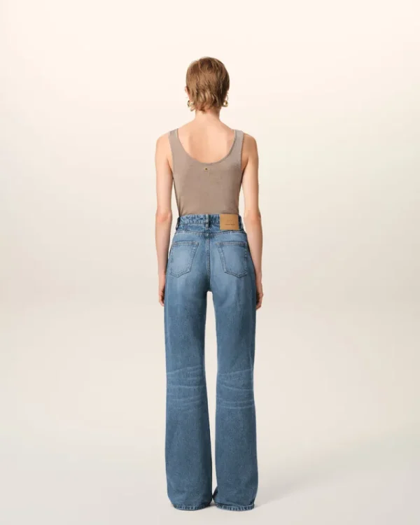 Sale Blue Cotton Flare Fit Jeans Women Denim | Trousers