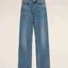 Fashion Blue Cotton Large Fit Jeans Women Denim | Trousers