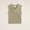 Hot Green Cotton And Wool Sleeveless V Neck Sweater Women Sweaters & Cardigans | Sweaters & Cardigans