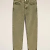 Clearance Green Cotton Tapered Fit Jeans Trousers | Denim