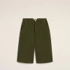 Cheap Green Cotton Wide Fit Bermuda Short Shorts