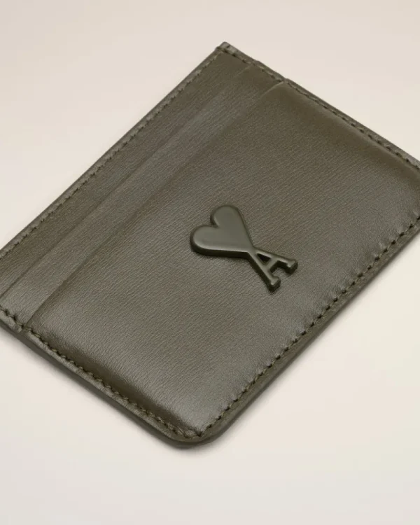 Sale Green Leather Ami de Coeur Card Holder Women Card Holders | Small Leather Goods