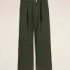 Fashion Green Wool Cargo Trousers Trousers