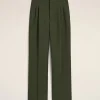 Hot Green Wool Large Fit Trousers Trousers