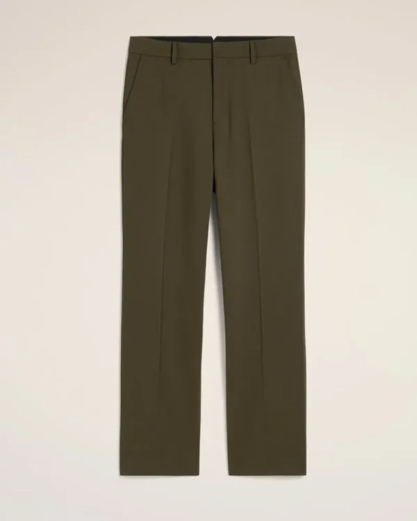 New Green Wool Straight Fit Trousers Trousers