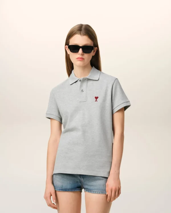 Sale Grey Cotton Ami de Coeur Polo Shirt Women T-shirts & Polos | Ami De Coeur