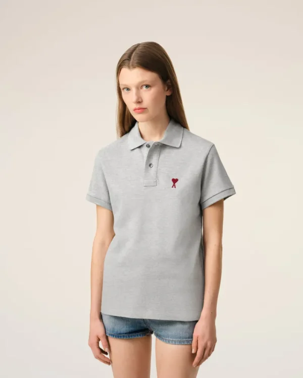 Sale Grey Cotton Ami de Coeur Polo Shirt Women T-shirts & Polos | Ami De Coeur