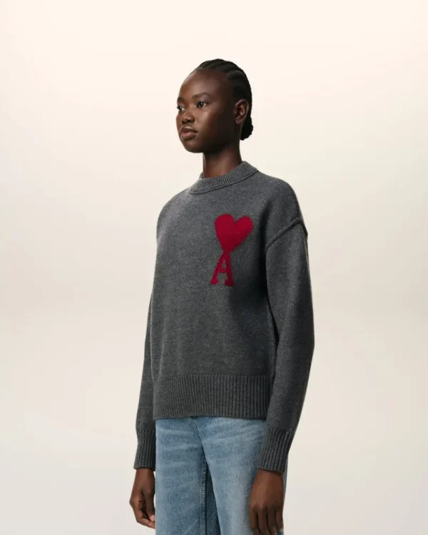 Online Grey Wool Ami de Coeur Sweater Women Sweaters & Cardigans | Ami De Coeur