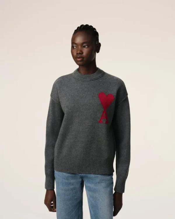 Online Grey Wool Ami de Coeur Sweater Women Sweaters & Cardigans | Ami De Coeur