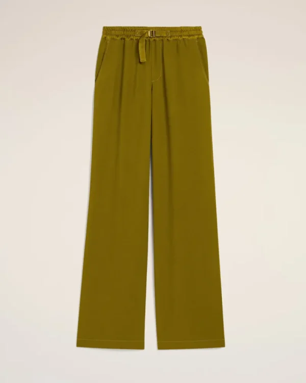 Online Khaki Flare Fit Elasticated Trousers Women Trousers