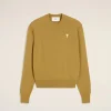 Outlet Mustard Wool Ami de Coeur Crew Neck Sweater Sweaters & Cardigans | Ami De Coeur