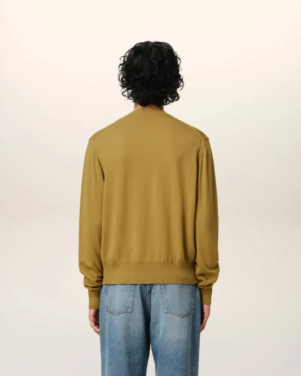 Outlet Mustard Wool Ami de Coeur Crew Neck Sweater Sweaters & Cardigans | Ami De Coeur