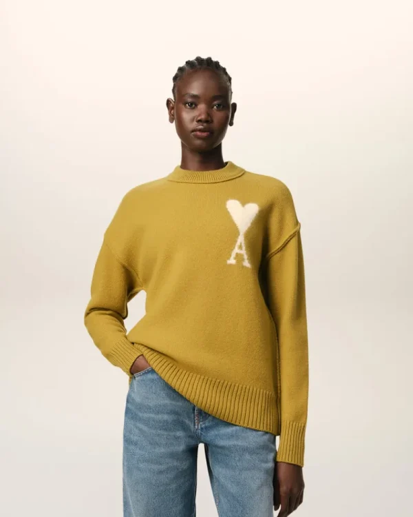 Discount Mustard Wool Ami de Coeur Sweater Women Sweaters & Cardigans | Ami De Coeur