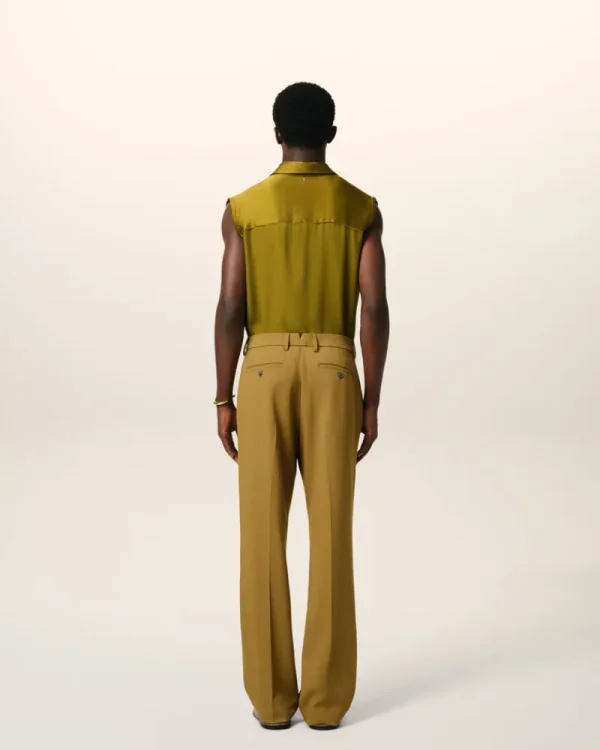 Outlet Mustard Wool Straight Fit Trousers Tailoring | Trousers