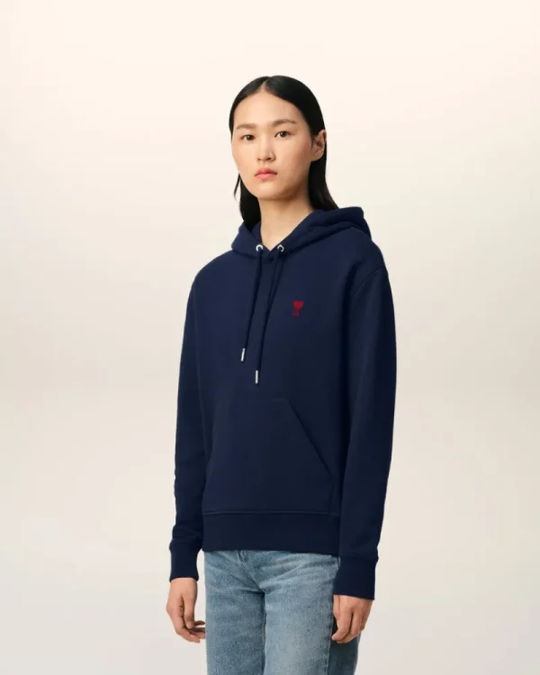 Outlet Navy Cotton Ami de Coeur Hoodie Women Sweatshirts & Hoodies | Ami De Coeur