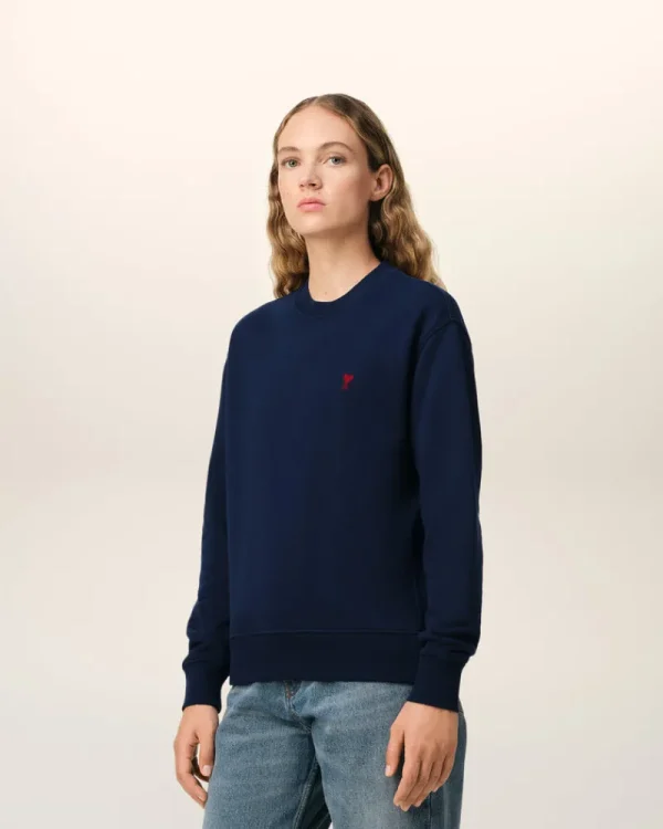 Outlet Navy Cotton Ami de Coeur Sweatshirt Women Sweatshirts & Hoodies | Ami De Coeur