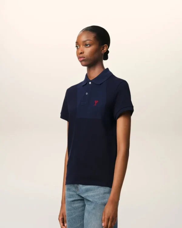 Fashion Navy Cotton Ami de Coeur Polo Shirt Women T-shirts & Polos | Ami De Coeur