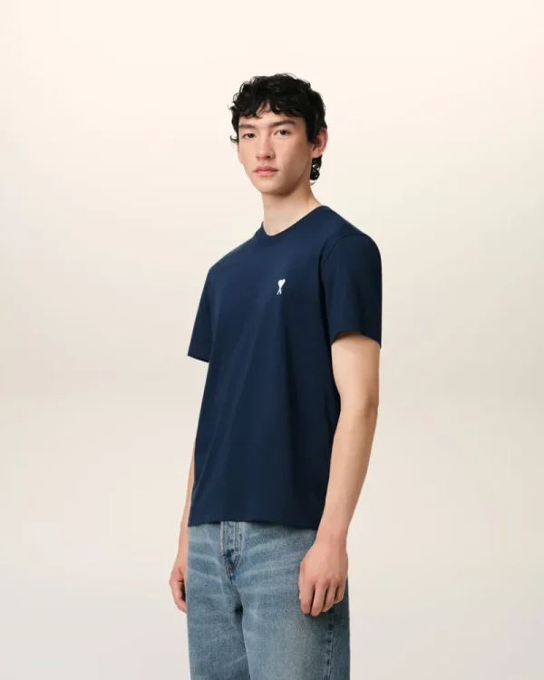 New Navy Cotton Ami de Coeur T-Shirt T-shirts & Polos | Ami De Coeur