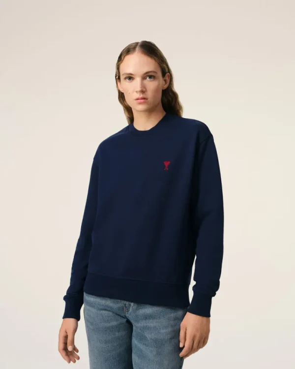 Outlet Navy Cotton Ami de Coeur Sweatshirt Women Sweatshirts & Hoodies | Ami De Coeur