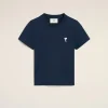 Cheap Navy Cotton Cropped T-Shirt Women T-shirts & Tops | Ami De Coeur