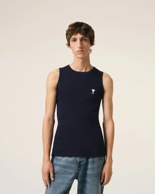 Cheap Navy Cotton Rib Ami de Coeur Tanktop T-shirts & Polos | Ami De Coeur