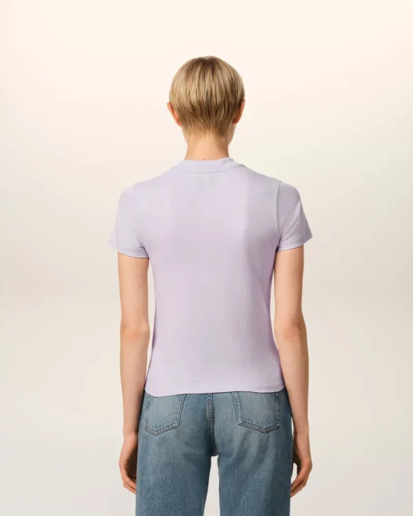 New Purple Cotton Cropped T-Shirt Women T-shirts & Tops | Ami De Coeur