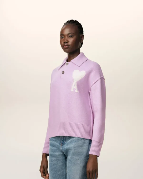 Store Purple Wool Ami de Coeur Polo Women Sweaters & Cardigans | Ami De Coeur